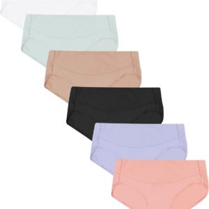 Women's Smoothing Microfiber No-Show Panties Pack, Moisture-Wicking, 6-Pack (Colors May Vary)