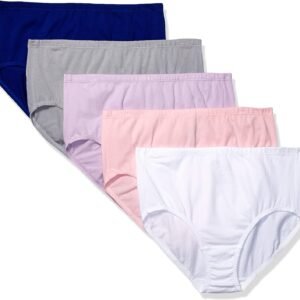 Women's Plus-Size 5 Pack   Brief, Assorted Color